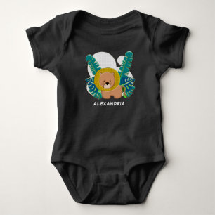 Cute Baby Lion Animal Jungle Watercolor Bodysuit