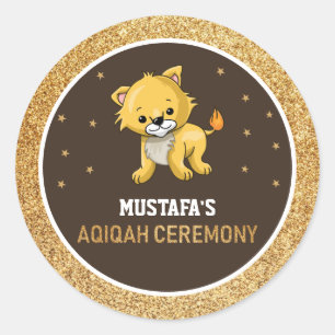Cute Baby Lion Aqiqah Favour Sticker