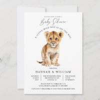 Cute Baby Lion Baby Shower Gender Neutral