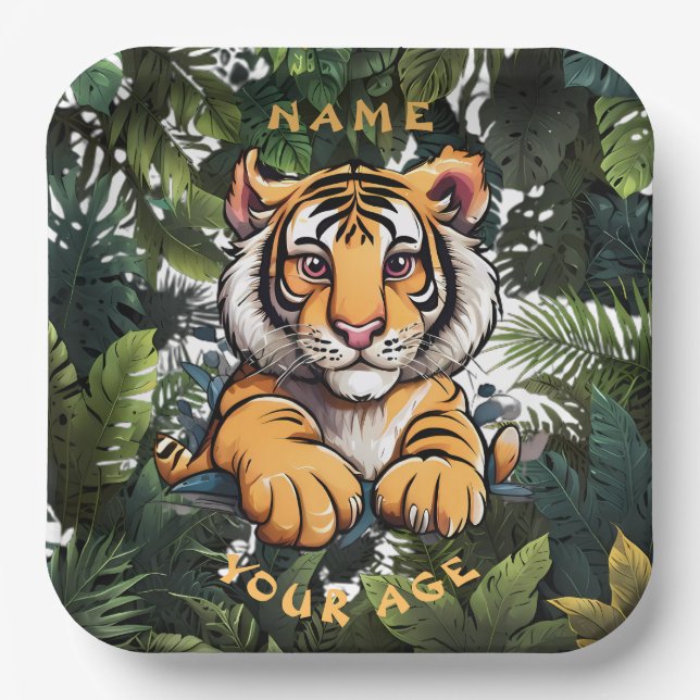 Cute Baby Lion Children's  Paper Plate (Front)