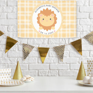 Cute Baby Lion Cub Gender Neutral Baby Shower Banner