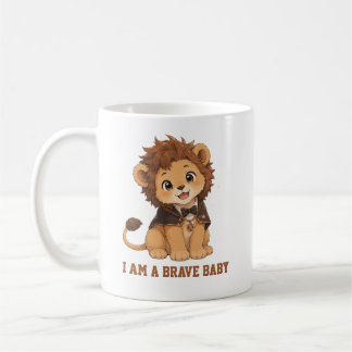 Cute Baby Lion "I Am A Brave Baby" Coffee Mug