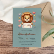 Cute Baby Lion – It’s a Boy Safari Baby Shower
