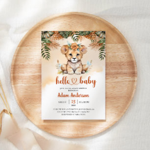 Cute Baby Lion Safari Jungle Baby Shower  Invitation