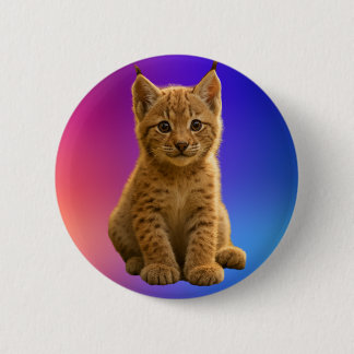 Cute Baby Lynx 6 Cm Round Badge
