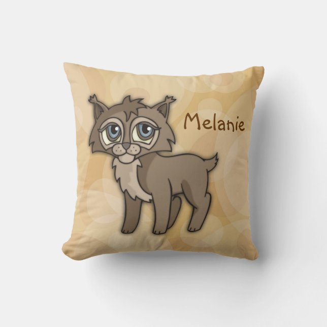 Cute Baby Lynx personalizable Cushion (Front)