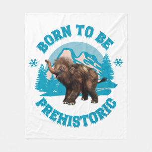 Cute Baby Mammoth Prehistoric Kids Birthday Fleece Blanket