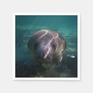 Cute baby manatee 50 paper napkins