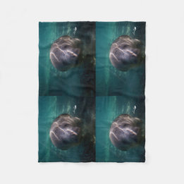Cute baby manatee fleece blanket