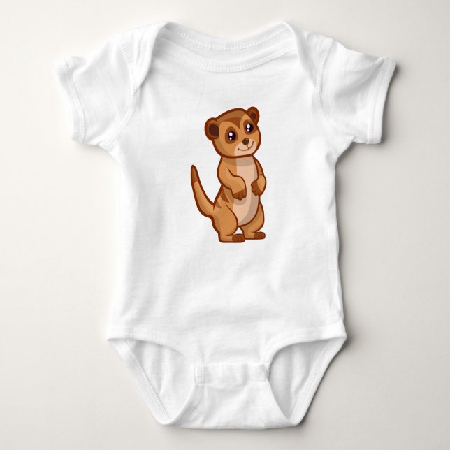 Cute Baby Meerkat Baby Bodysuit (Front)