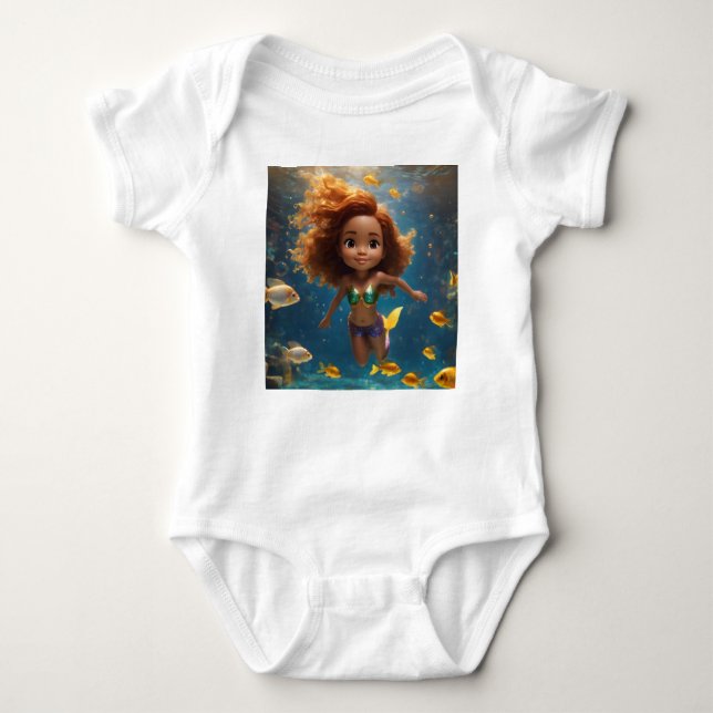 Cute Baby Mermaid Bodysuit (Front)