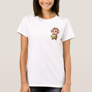Cute Baby Monkey Drinking Fresh Coconut Water T-Shirt