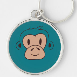Cute Baby Monkey Face Key Ring