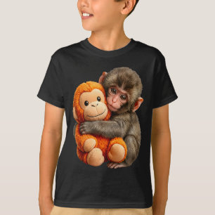 Cute baby monkey named punch plush hugging loverCu T-Shirt