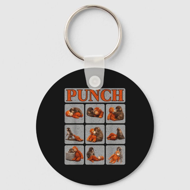 Cute baby monkey named punch shirt punch monkey key ring (Front)