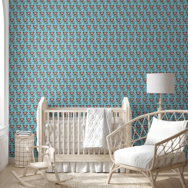 cute baby monkey nursery wallpaper (Kids)