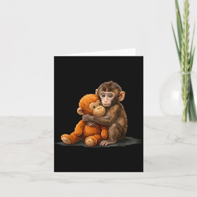 Cute baby monkey punch meme  card (Front)