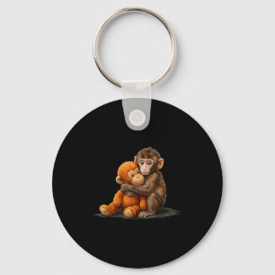 Cute baby monkey punch meme key ring