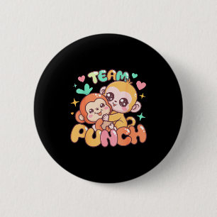 Cute baby monkey punch team punch Cute baby monkey 6 Cm Round Badge