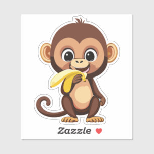 Cute Baby Monkey With His Favourite Meal Banana
