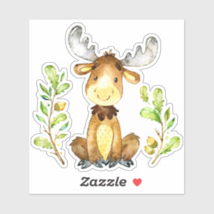 Cute Moose Stickers Zazzle Nz Cute Moose Stickers Zazzle Nz