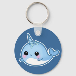 Cute baby narwhal key ring
