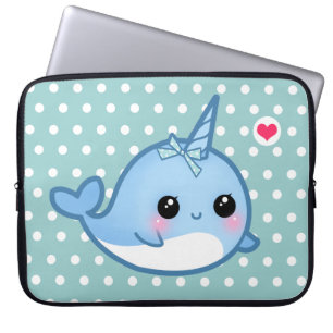 Cute baby narwhal laptop sleeve