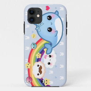 Cute baby narwhal with rainbow, clouds and stars Case-Mate iPhone case