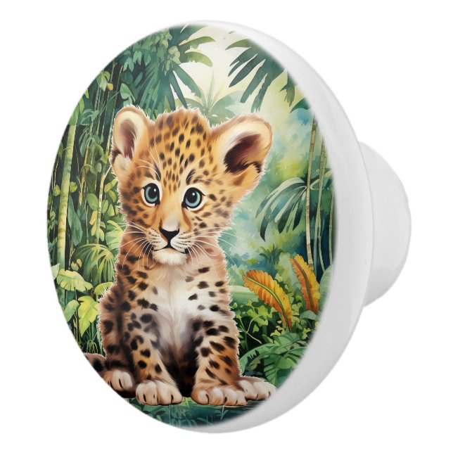 Cute baby nursery baby leopard ceramic knob (Right)