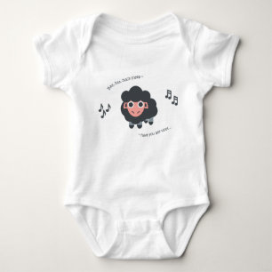 Cute baby nursery rhyme bodysuit ba ba black sheep