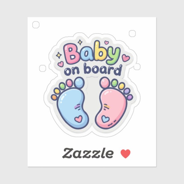 Cute Baby on Board Feet (Sheet)