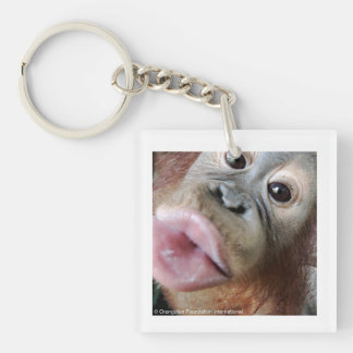 Cute Baby Orangutan Kiss Key Ring