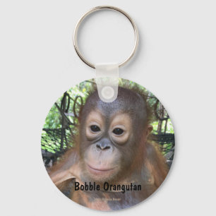 Cute Baby Orangutan Orphan in Borneo Key Ring