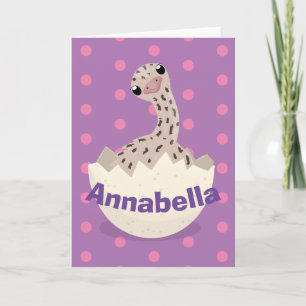 Cute baby ostrich in egg cartoon illustration card