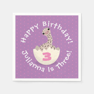 Cute baby ostrich in egg cartoon illustration napkin