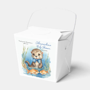 Cute Baby Otter Boy Baby Shower Favour Box