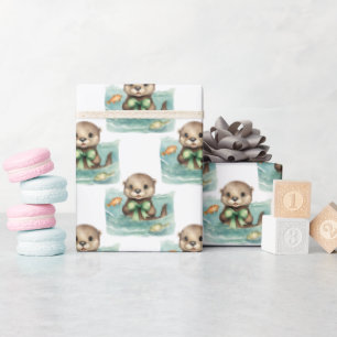 Cute Baby Otter Neutral Wrapping Paper