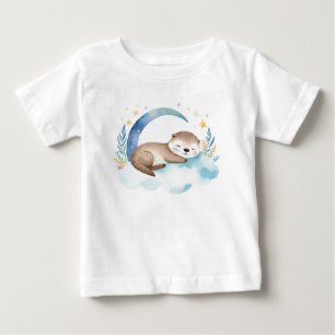 Cute Baby Otter on the Moon – T-Shirt