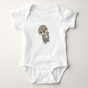 Cute Baby Otter Pup Baby Bodysuit