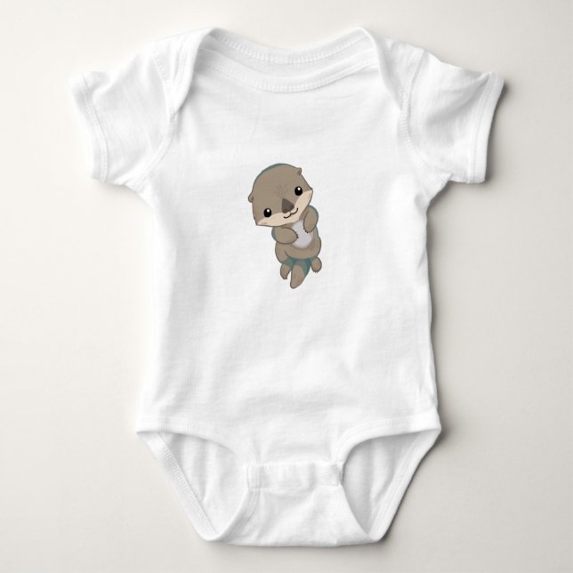 Cute Baby Otter Pup Bodysuit (Front)
