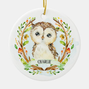 Cute Baby Owl Ceramic Tree Decoration