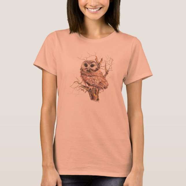 Cute Baby Owl for those who love Birds T-Shirt (Front)