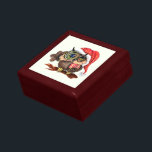 Cute Baby Owl In Christmas Hat and Gift - Cartoon  Gift Box<br><div class="desc">Cute Baby Owl In Christmas Hat and Gift - Cartoon Bird Painting Funny Collection - Choose / Add Your Unique Text / Name / Colour - Make Your Special Gift - Resize and move or remove / add elements - image / text with customisation tool. Painting and Design by MIGNED....</div>