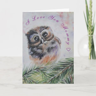 Cute Baby Owl Mother's Day Card