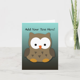 Cute Baby Owl Personalised Card
