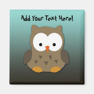 Cute Baby Owl Personalised Magnet