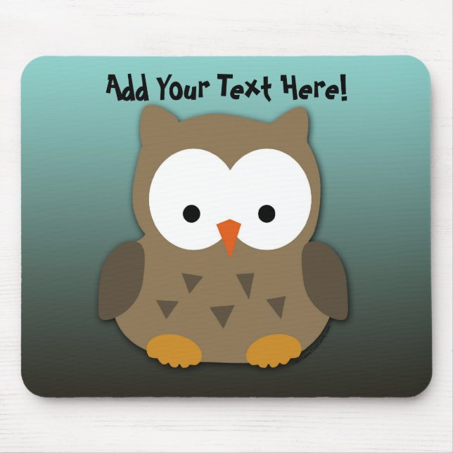 Cute Baby Owl Personalised Mouse Pad (Front)