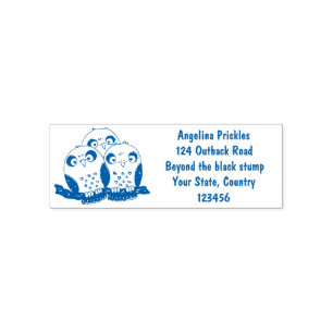 Cute baby owl trio cartoon illustration self-inking stamp