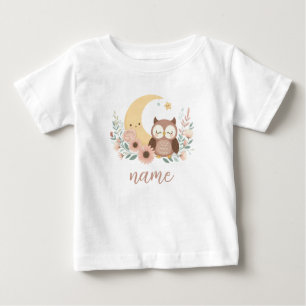 Cute baby owl with moon baby T-Shirt