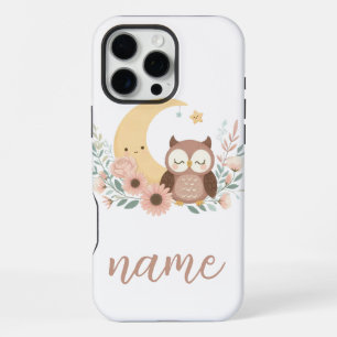 Cute baby owl with moon iPhone 16 pro max case